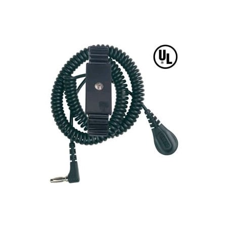 Desco Industries Inc Desco Adjustable Metal Wrist Strap 91070 with 6 Ft Coil Cord - Black 91070